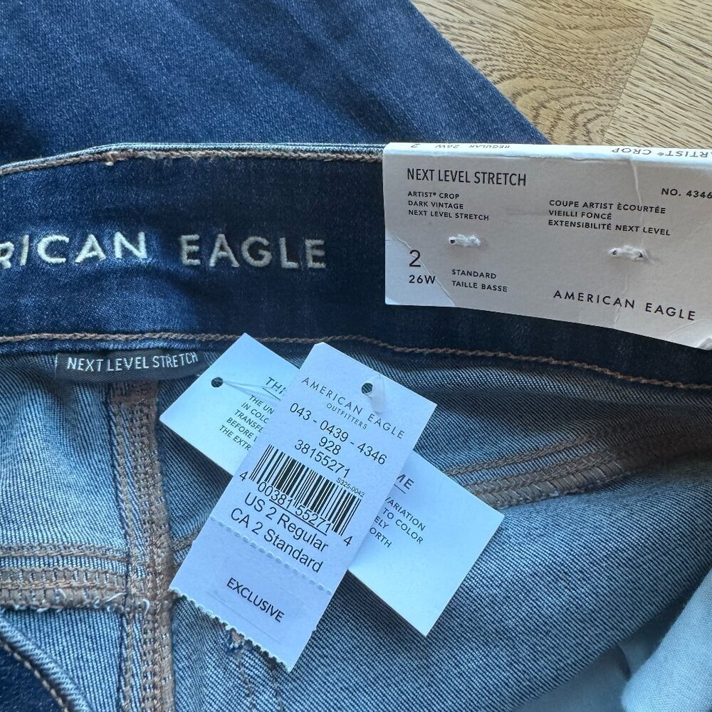 American Eagle Artist Crop Jeans Size 2 Regular NWT - Picture 4 of 8